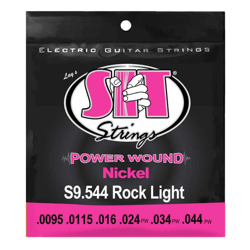 SIT Strings Power Wound Nickel Electric Guitar Strings (S.I.T.), Rock Light 9.5-44, S9.544